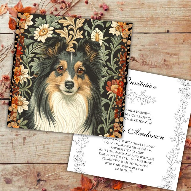 Shetland Sheepdog Sheltie Garden Tapestry Invites (Creator Uploaded)