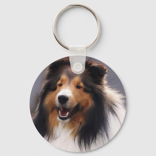 Shetland Sheepdog Sheltie Gifts Keychain (Front)