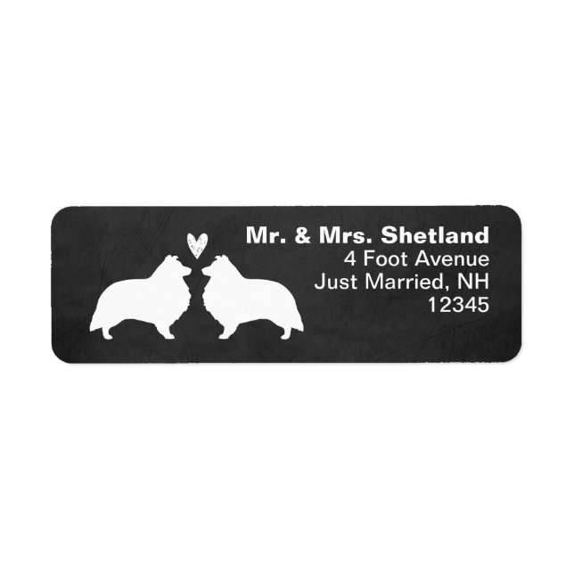 Shetland Sheepdog Sheltie Silhouettes au coeur (Devant)