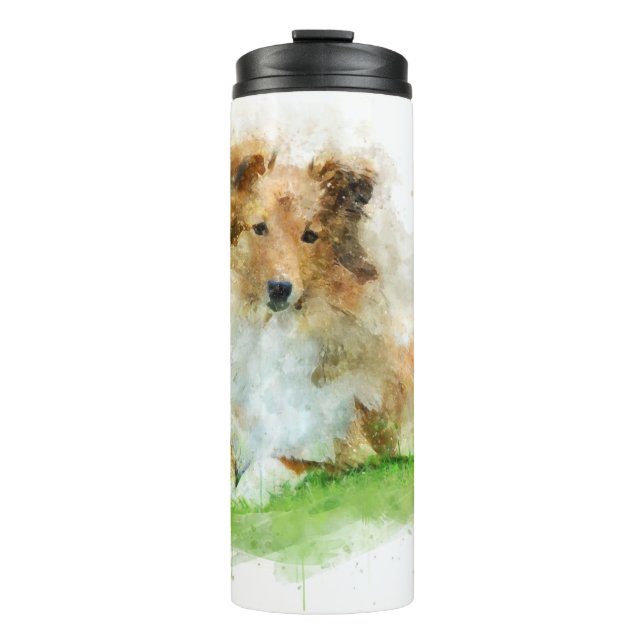 Shetland Sheepdog / sheltie Thermal Tumbler (Front)