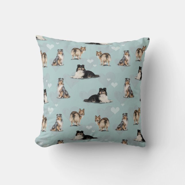 Shetland Sheepdog Shelties  Throw Pillow (Front)