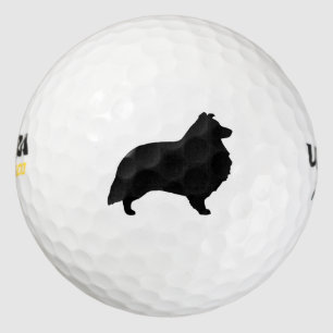 Shetland Sheepdog Silhouette Golf Balls