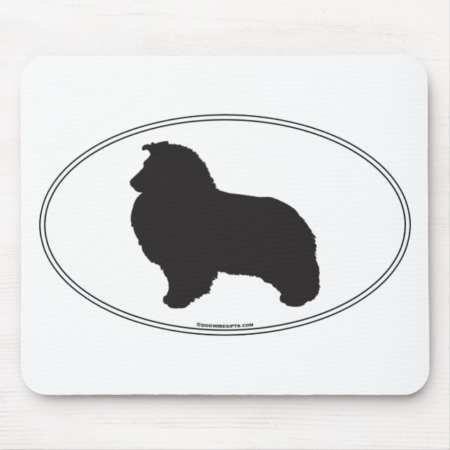 Shetland Sheepdog Silhouette Mouse Pad (Front)