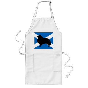 shetland sheepdog silhouette Scotland flag Long Apron