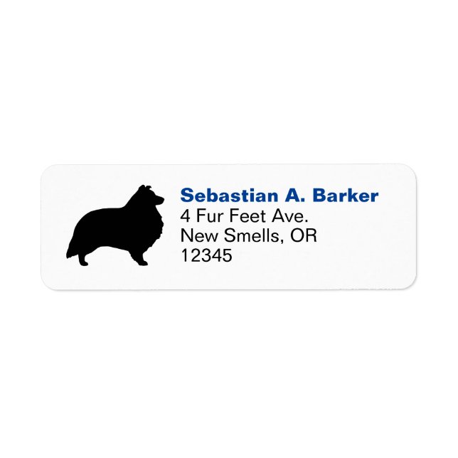 Shetland Sheepdog Silhouette Sheltie Address (Front)