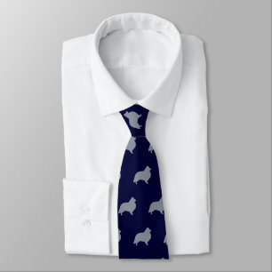 Shetland Sheepdog Silhouettes Pattern Tie