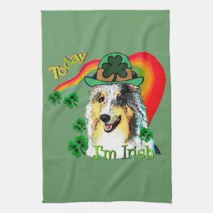 Shetland Sheepdog St Patricks Kitchen Towel