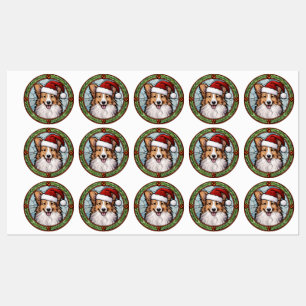 Shetland Sheepdog Stained Glass Christmas