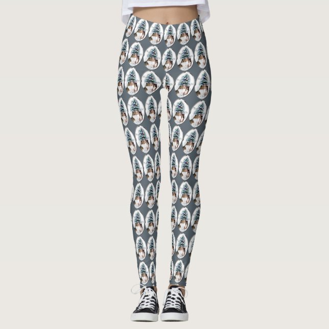 Shetland Sheepdog Trio Christmas   Leggings (Front)