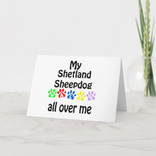 Shetland Sheepdog Walks Design Holiday Card