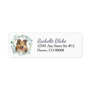 Shetland Sheepdog Wreath Adresse de retour