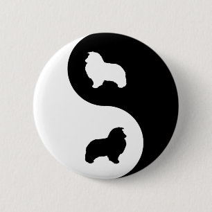 Shetland Sheepdog Yin Yang 2 Inch Round Button