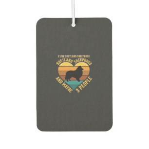 Shetland Sheepdogs Retro Heart Dog Lover Air Freshener