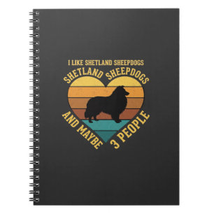 Shetland Sheepdogs Retro Heart Dog Lover Notebook