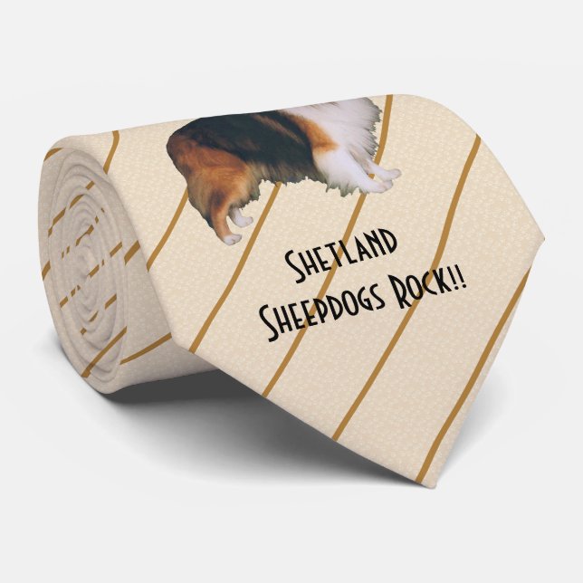 Shetland Sheepdogs Rock!!! - printed both side Tie (Rolled)