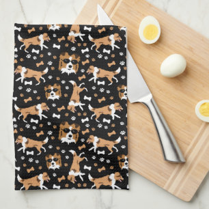 Shetland Sheepdogs Sheltie Black Kitchen Towel