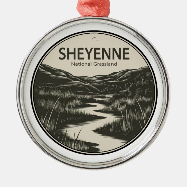 Sheyenne National Grassland Stream Metal Ornament (Front)