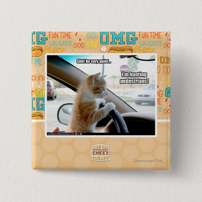 Shh! Be very quiet 2 Inch Square Button (Front)