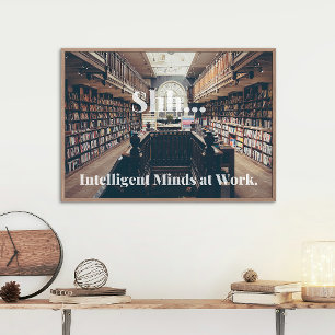 Shh... Intelligent Minds at Work Library Canvas Print