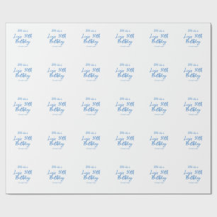 shh its a 30th birthday name date blue simple mini wrapping paper