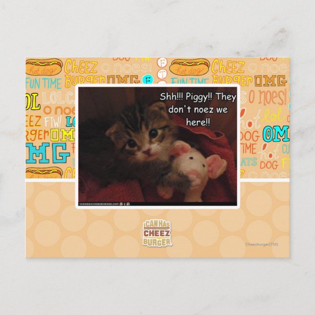 Shh!!! Piggy!! Postcard (Front)