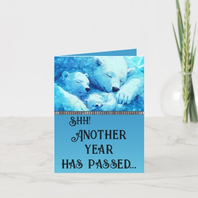 Shh! Snoozing Bears Christmas Holiday Card (Front)