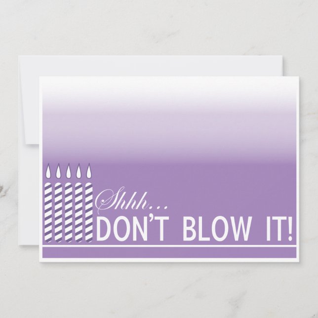Shh Surprise Anniversaire Fête Invitation | Pourpr (Devant)