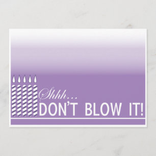 Shh Surprise Anniversaire Fête Invitation   Pourpr