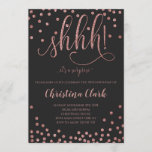 Shh Surprise Birthday Party Rose Gold Confetti Invitation<br><div class="desc">Shh Surprise Birthday Party Rose Gold Confetti</div>