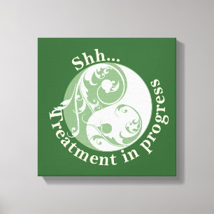 Shh Treatment in Progress, Scrolling Yin and Yang Canvas Print