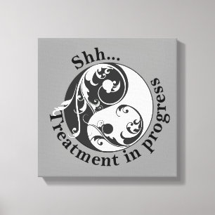Shh Treatment in Progress, Scrolling Yin and Yang Canvas Print