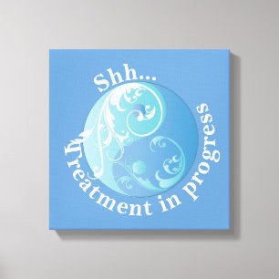 Shh Treatment in Progress, Scrolling Yin and Yang Canvas Print