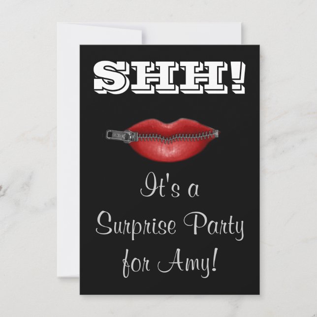 SHH ! ZIP votre invitation de réception surprise d (Devant)