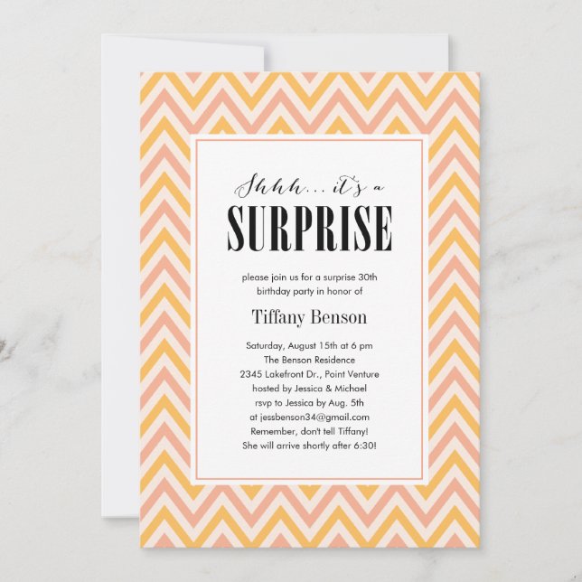 Shhh… c'est des invitations d'une fête (Devant)