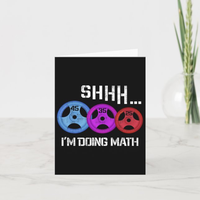 Shhh I'm Doing Math Funny Workout Gym Humour Weigh Card (Front)