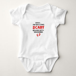 Shhh... I'm Watching Scary Movies with Grandma Baby Bodysuit