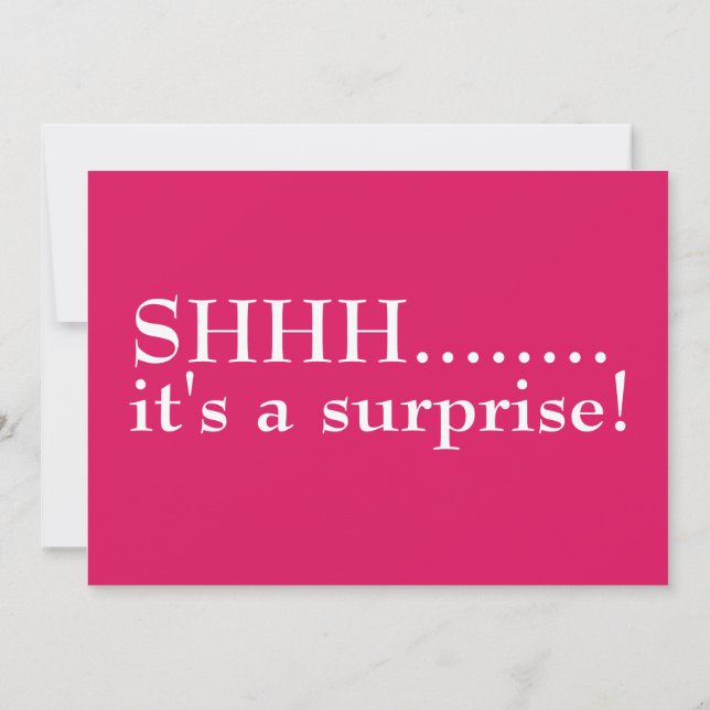 Shhh, It's a Surprise 50th Birthday Invitation (Back)