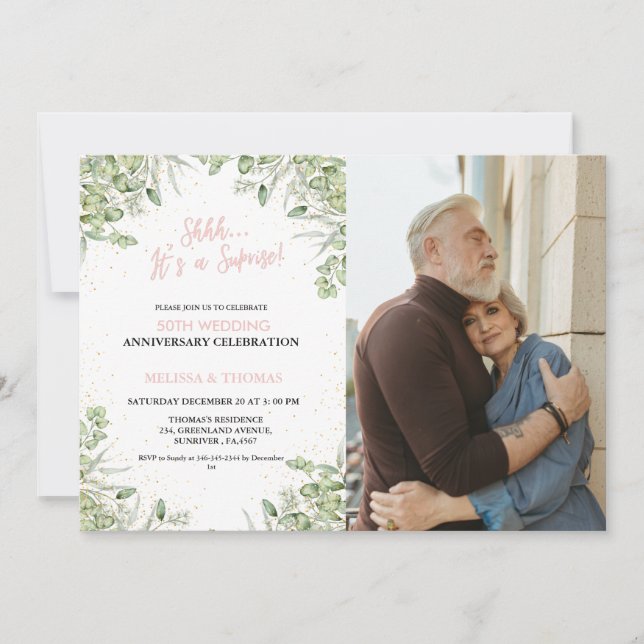 Shhh It's a surprise 50th Wedding Anniversary  Invitation (Front)