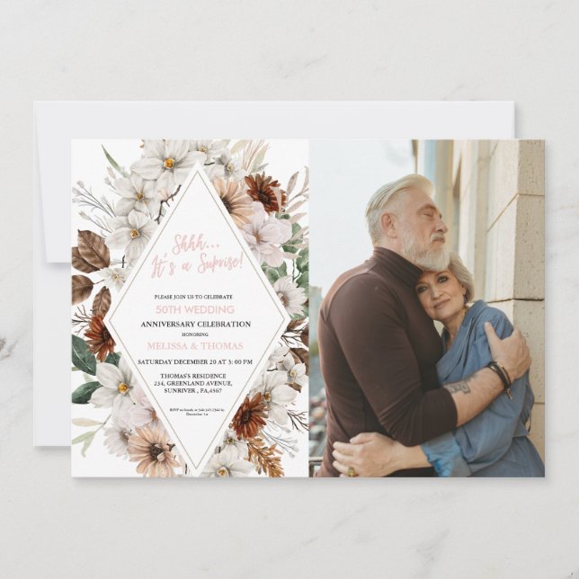 Shhh It's a surprise 50th Wedding Anniversary  Invitation (Front)