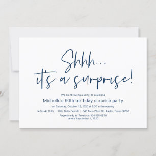 Shhh, It's a Surprise Birthday Party Celebration Invitation