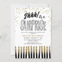 Shhh! It's a Surprise Fun 60th Birthday Candle 