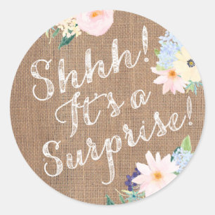 Shhh! It's a surprise party envelope seal sticker