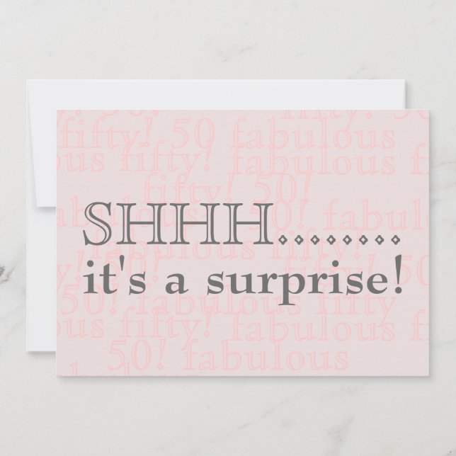 Shhh... It's a surprise thirtieth birthday party Invitation (Back)