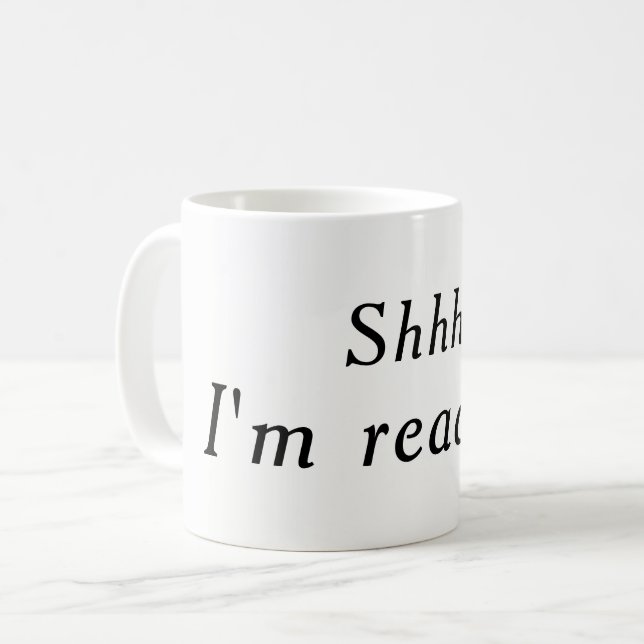 Shhh, je lis la tasse (blanche) (Devant gauche)