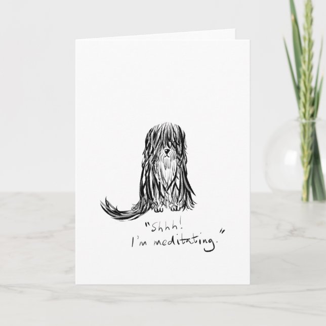 Shhh ! Je suis carte de voeux méditante de bande (Devant)