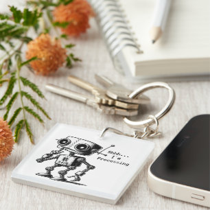 Shhh Robot – Shhh… I’m Processing Keychain