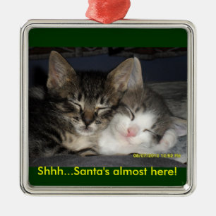 Shhh...Santa's almost here! Metal Ornament