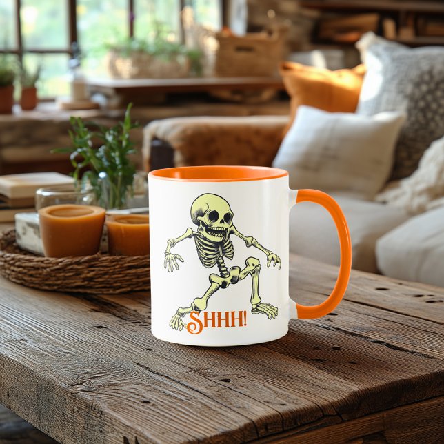 Shhh! Skeleton Mug – Fun & Sneaky Halloween Vibes (Creator Uploaded)