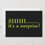 Shhh Surprise 60th Birthday Party Invitation<br><div class="desc">Black and Lime Green Shhh it's A Surprise Sixtieth Birthday Party Invitation is bold, contemporary and modern. One side is black with lime green type and says "Shhh... it's a surprise." The back side has all of the party information and is finished in black type on a lime green background....</div>