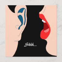 Shhh... Surprise Party Invitation Whisper in Ear